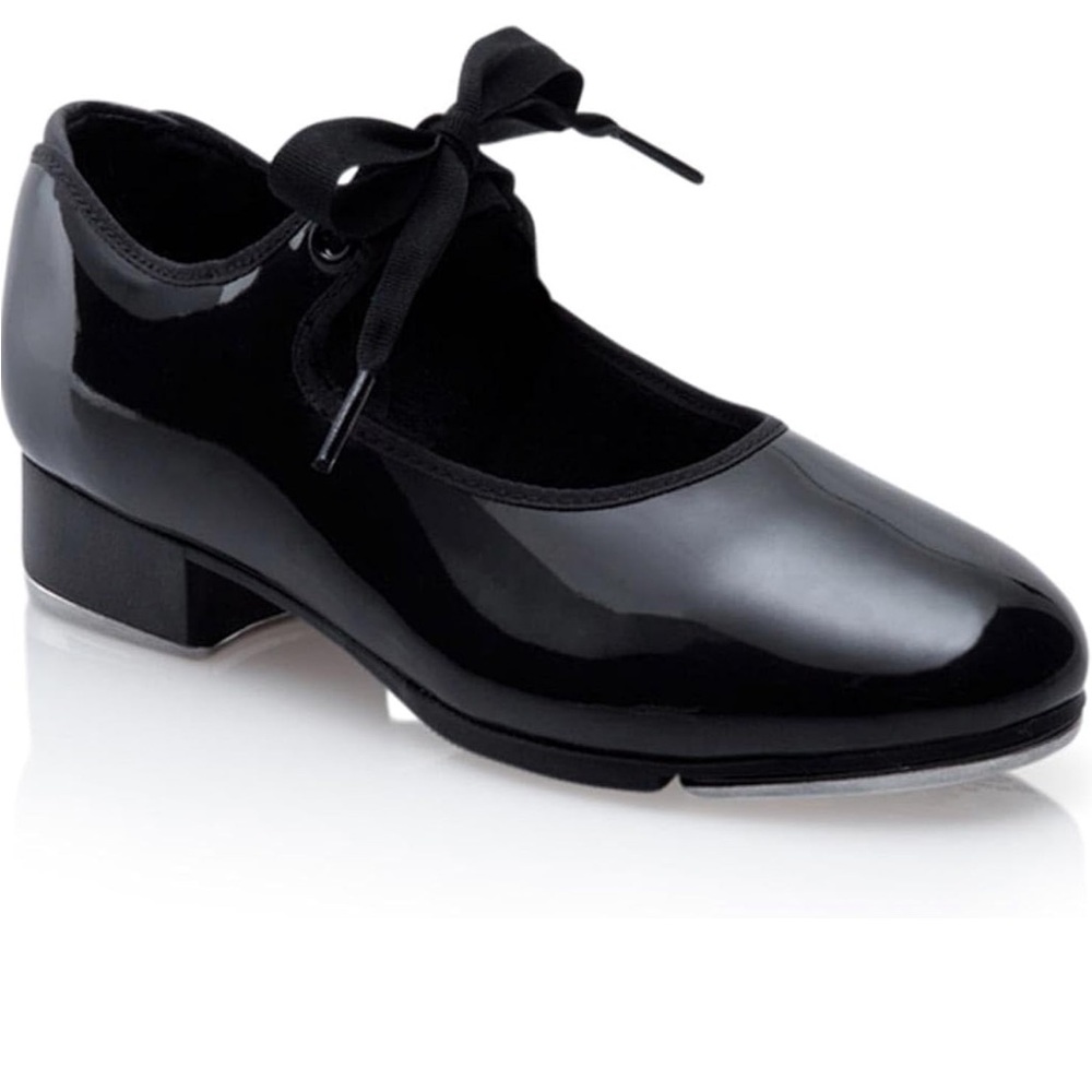 Girls Black Patent Mary Jane Tap Shoes